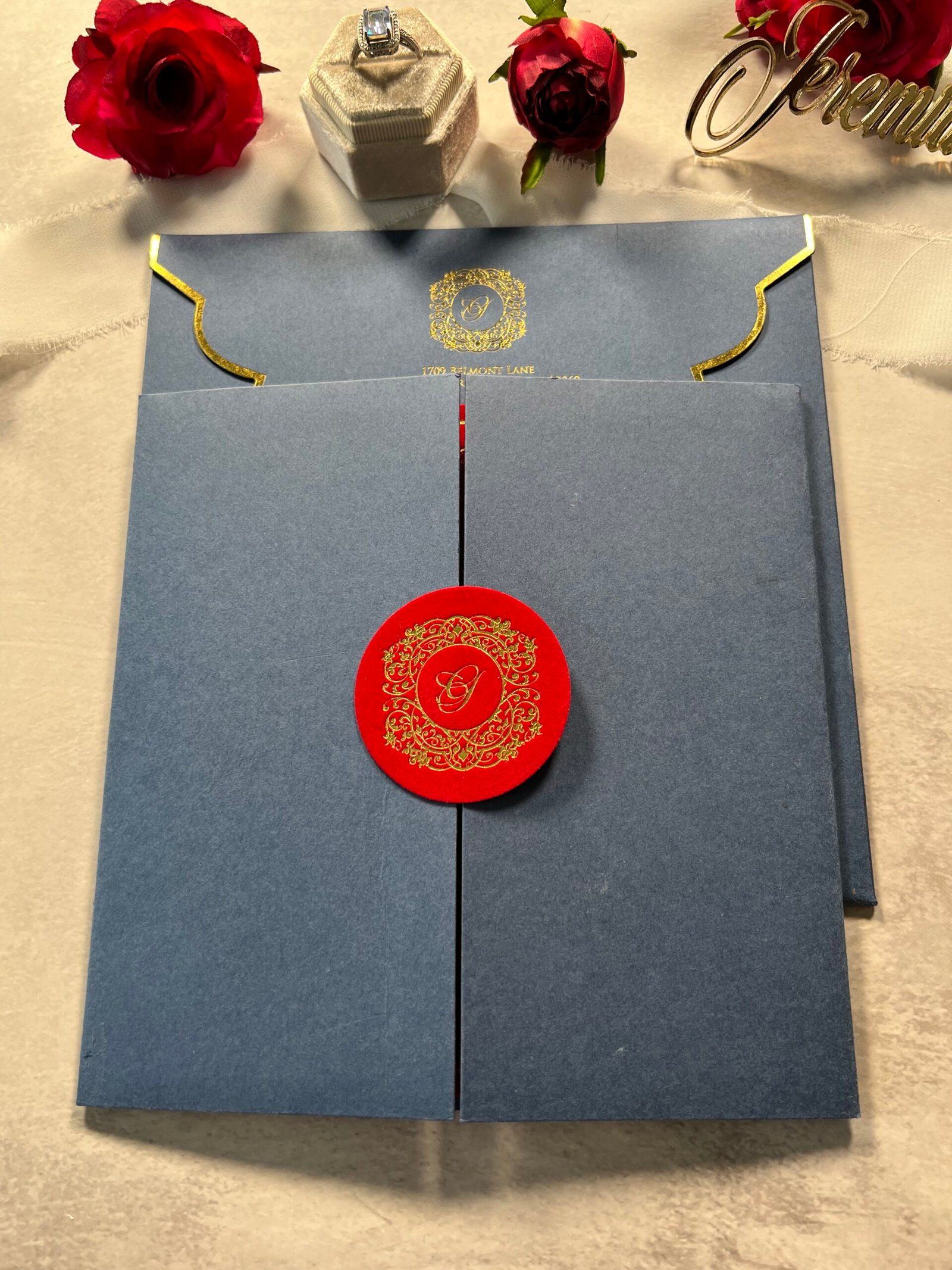 Olivia Velvet Gatefold Invitations
